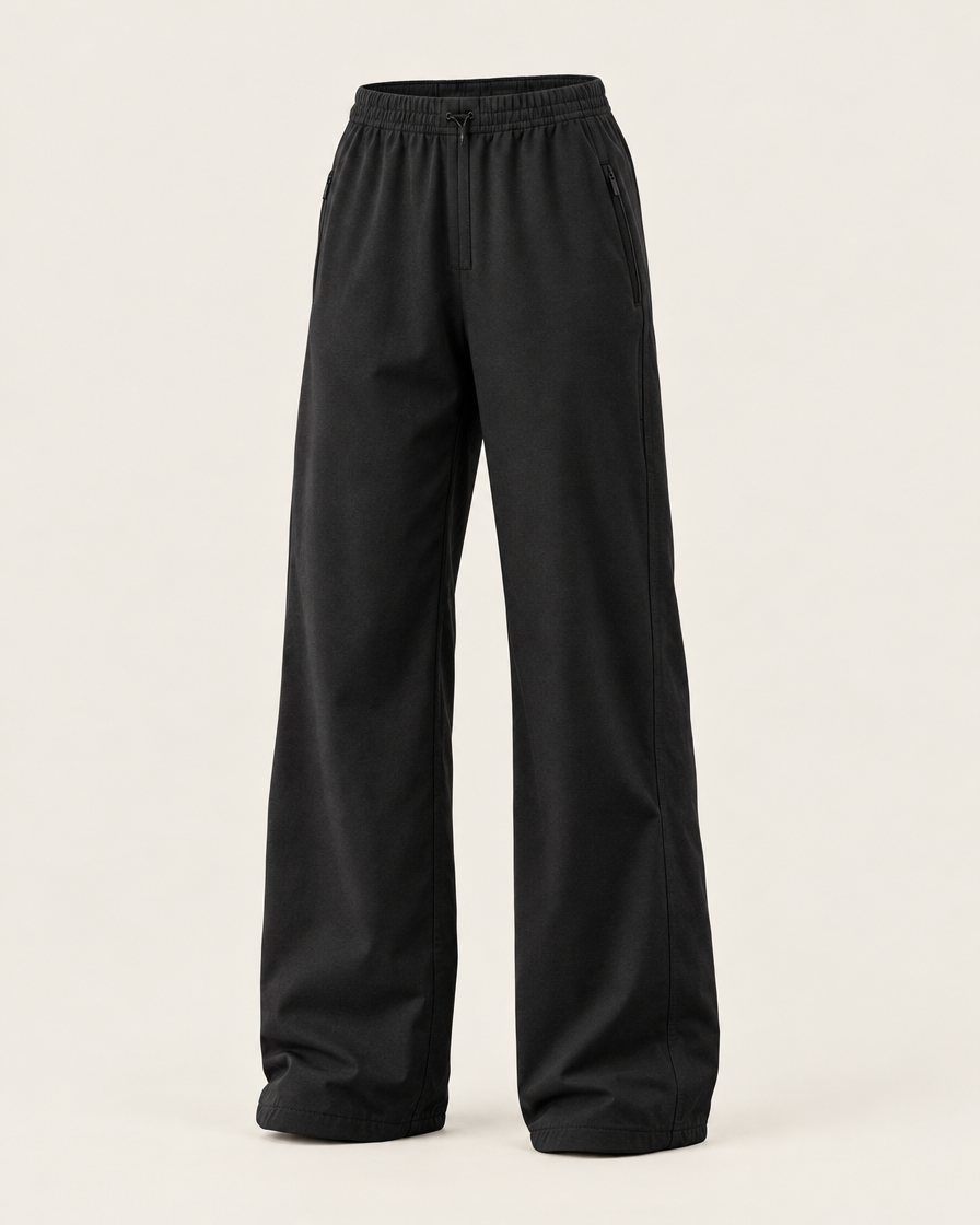 Pantalon Capsule 01 DAWS noir — vue produit isolée, coupe ample